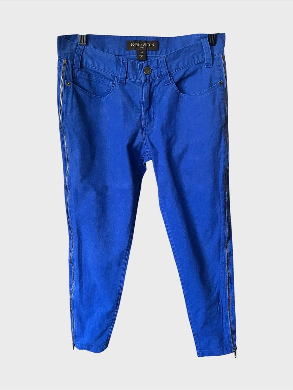 Louis Vuitton women’s vivid royal Blue Logo Jeans